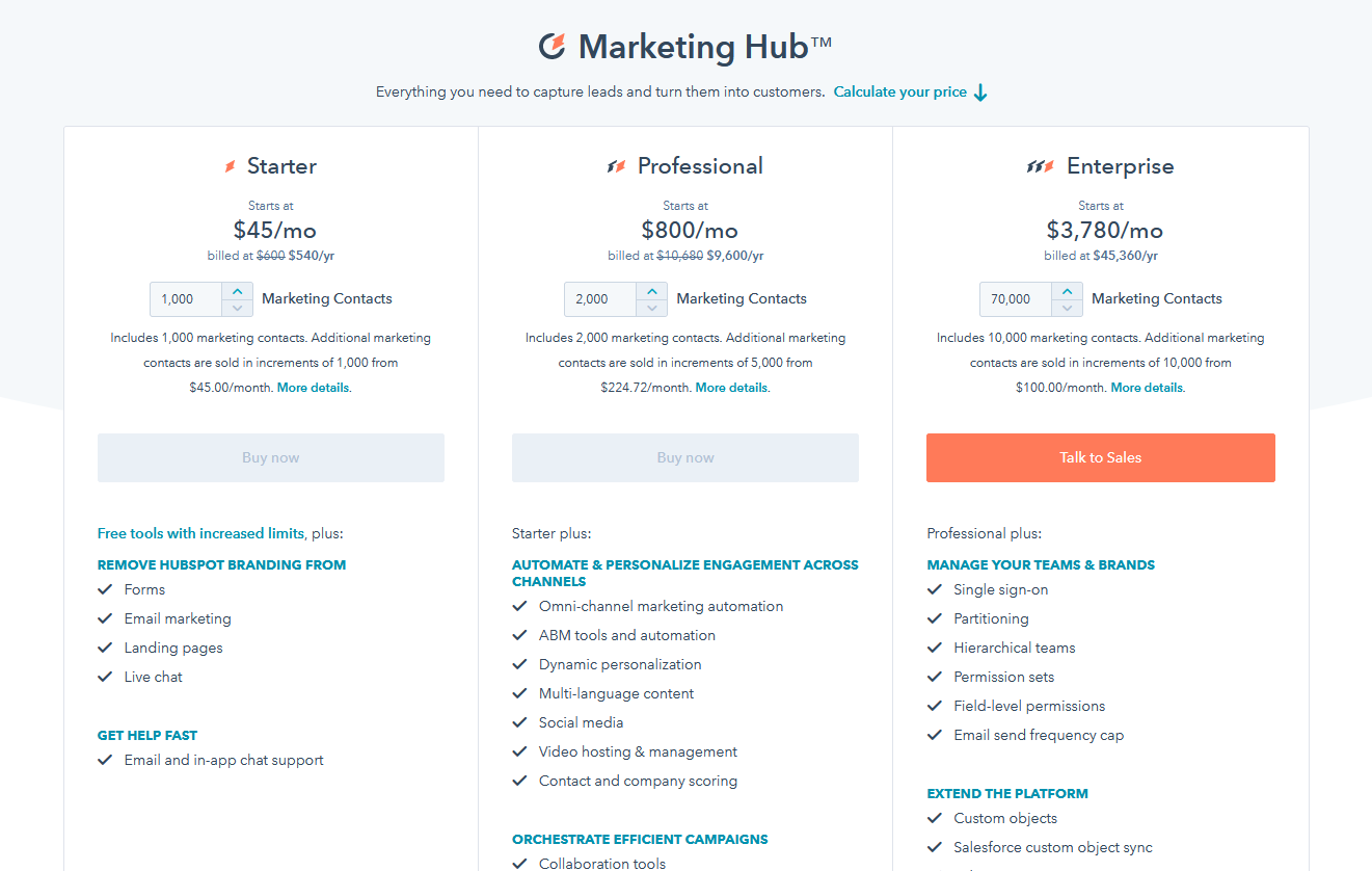  Tiered pricing page example | subscription or saas billing strategy 