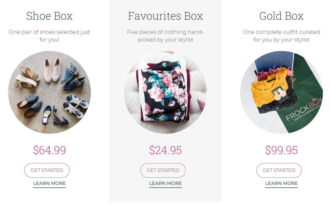 Frock Box per product flat rate billing example subscription